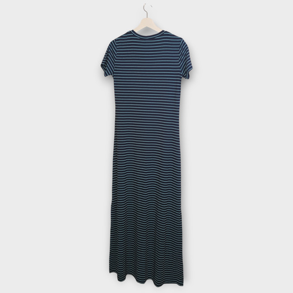 Tommy Bahama Dress Women Small Blue Striped Jersey T Shirt Casual Nautical Maxi - Picture 2 of 6